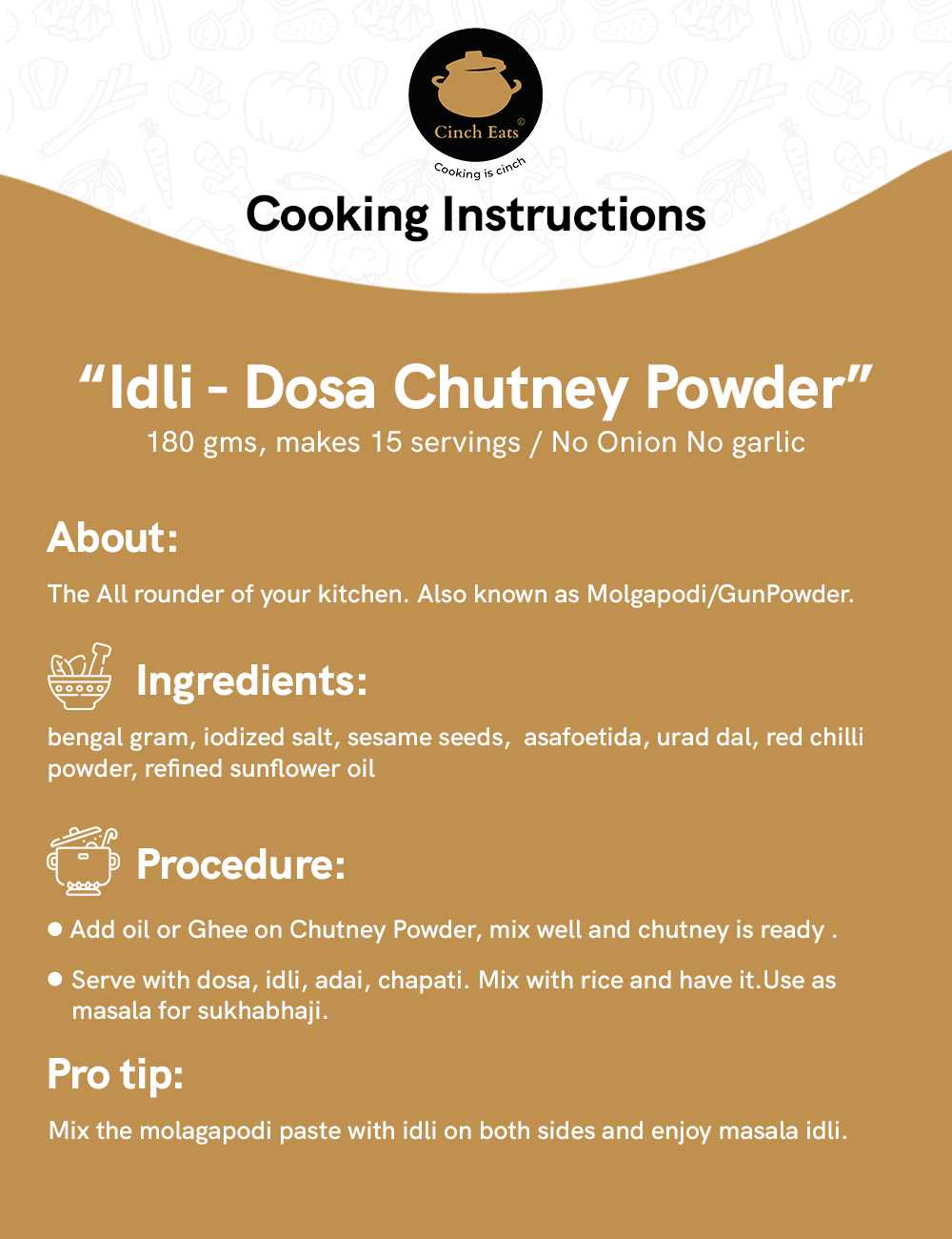 Idli dosa chutney powder/Molgapodi / Gun Powder | 110 gms | just add oil/ghee| Export Quality