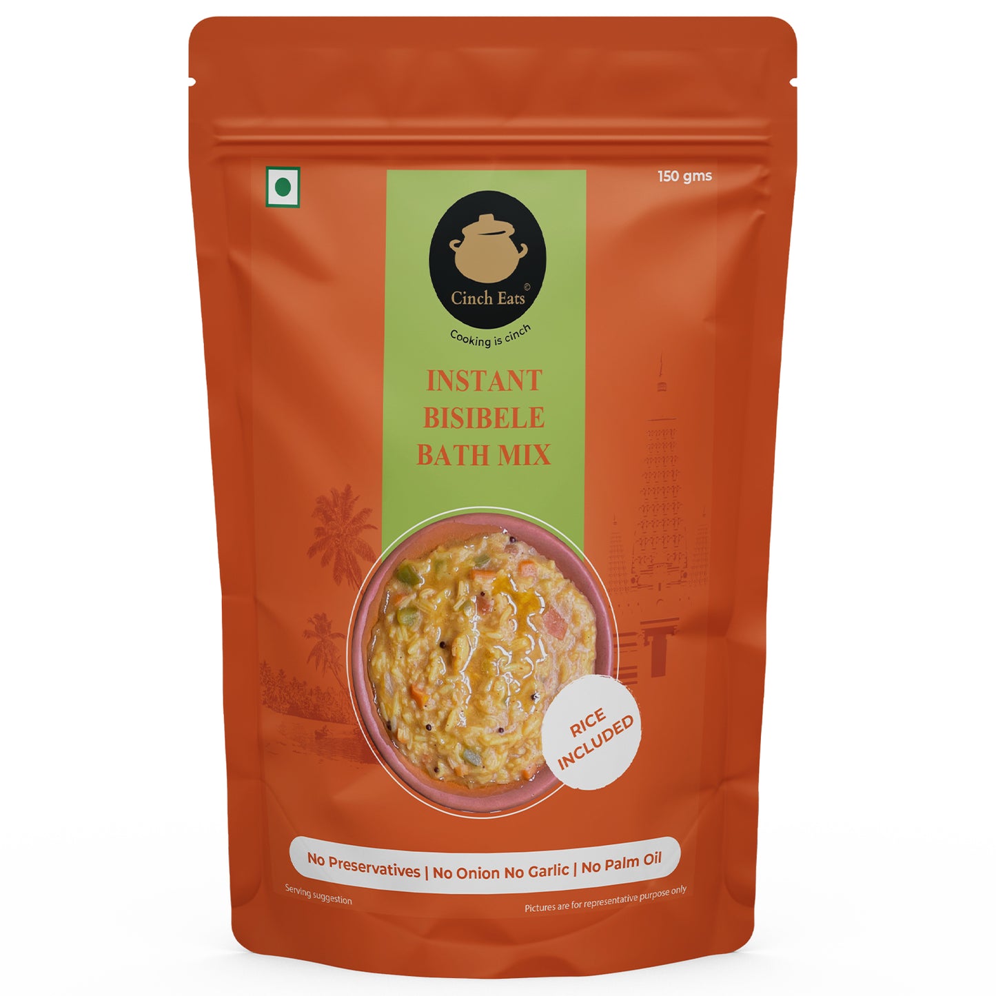 Instant Bisibele Bath Mix ( rice included) | 150 gms | serves 4- makes 600 gms wet | ₹18 per serve